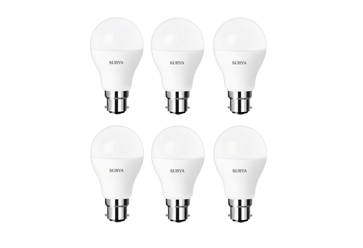 Amazon: Buy Surya Neo Base B22 7-Watt LED Lamp (Pack of 6, White) at Rs 399 only