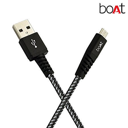 Amazon: Boat Rugged V3 1.5m Micro USB to USB Cable (Black) at Rs 145