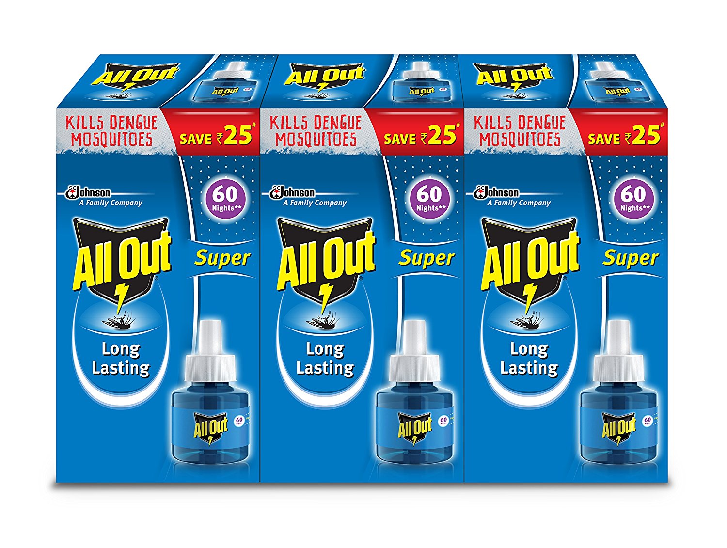 Amazon: Buy All Out Refill (135 ml, Clear, 3-Pieces) at Rs 180 only