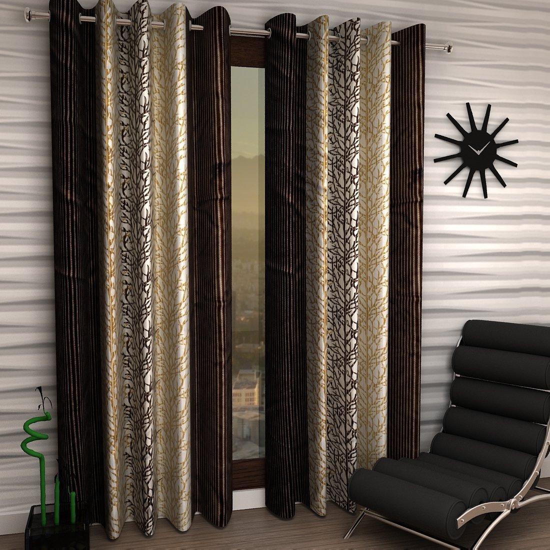 Amazon: Home Sizzler Eyelet Polyester Window Curtain (5Ft, Brown) at Rs 167