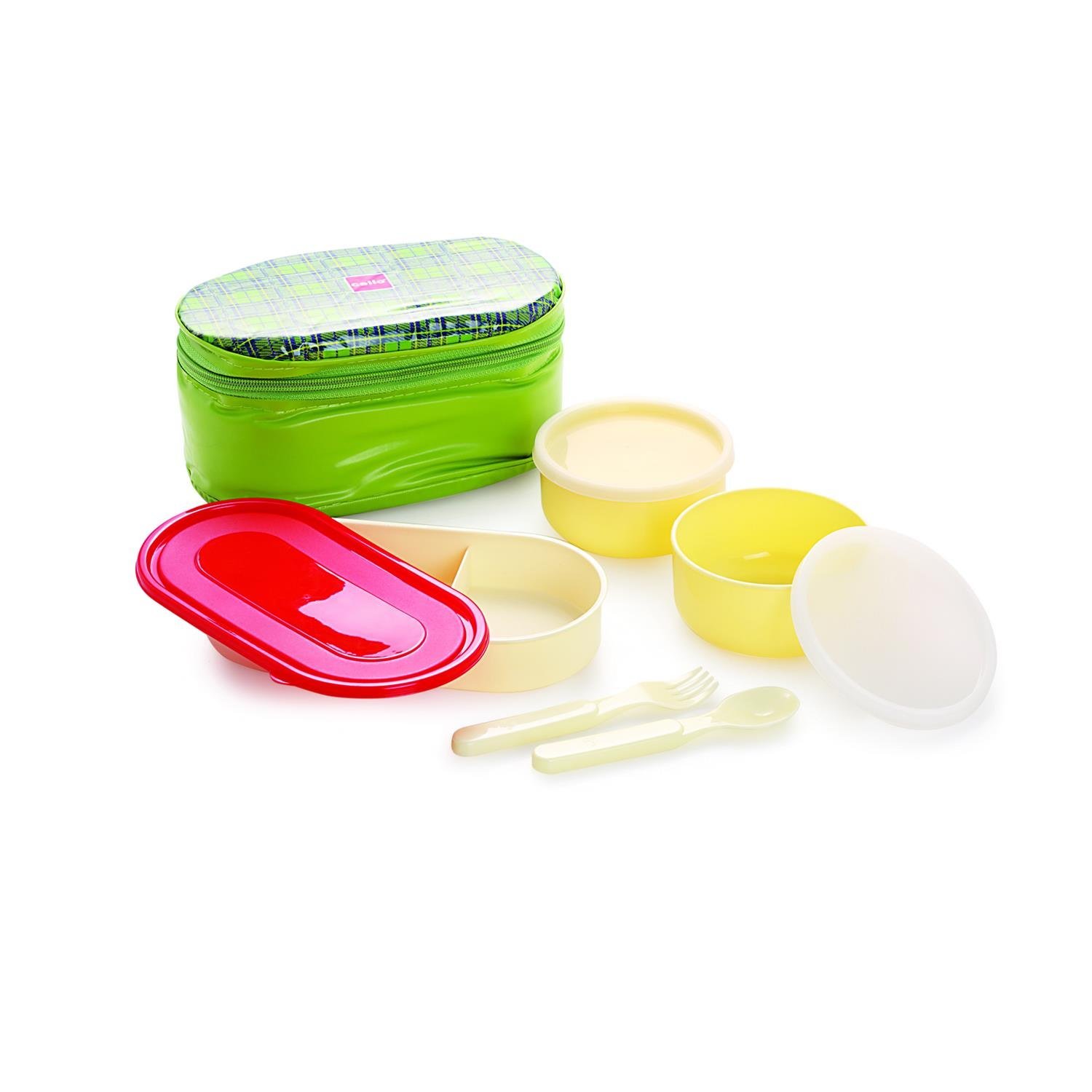 Buy Cello Mega Bite 3 Container Lunch Packs, Green at Rs 160 only
