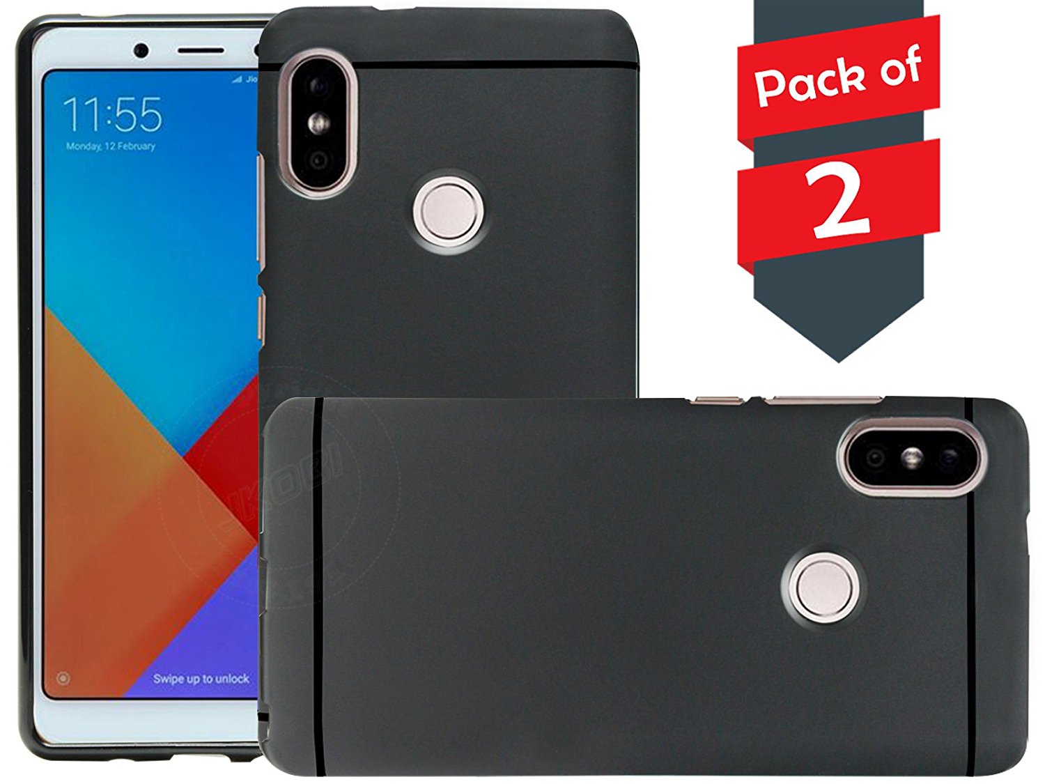Buy Jkobi Matte Rubberised Soft Back Case Cover for Redmi Note 5 Pro (Pack of 2) at Rs 170 only